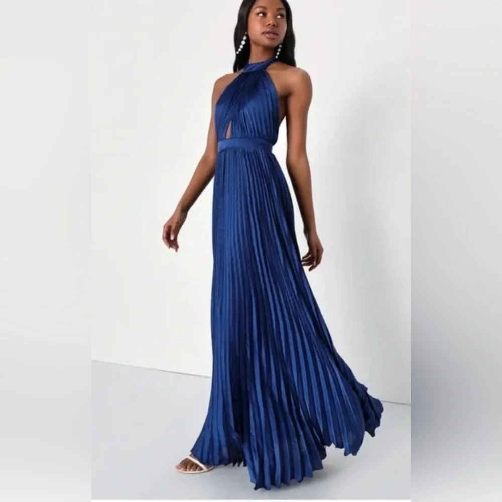 Lulu's Royal Blue Backless Dress - Picture 2 of 4